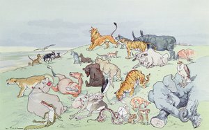 Zieke dieren met de pest, uit 